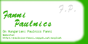fanni paulnics business card